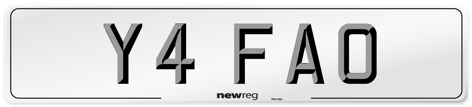 Y4 FAO Number Plate from New Reg